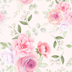 Elegant floral seamless pattern with soft flower decoration