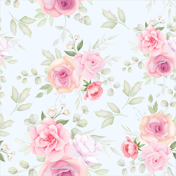 Elegant floral seamless pattern with soft flower decoration © mariadeta