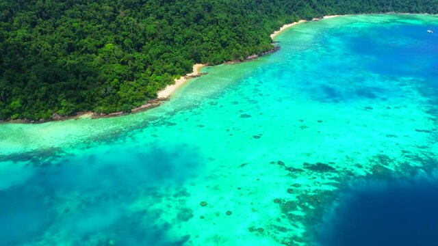 Beautiful island aerial view in Thailand