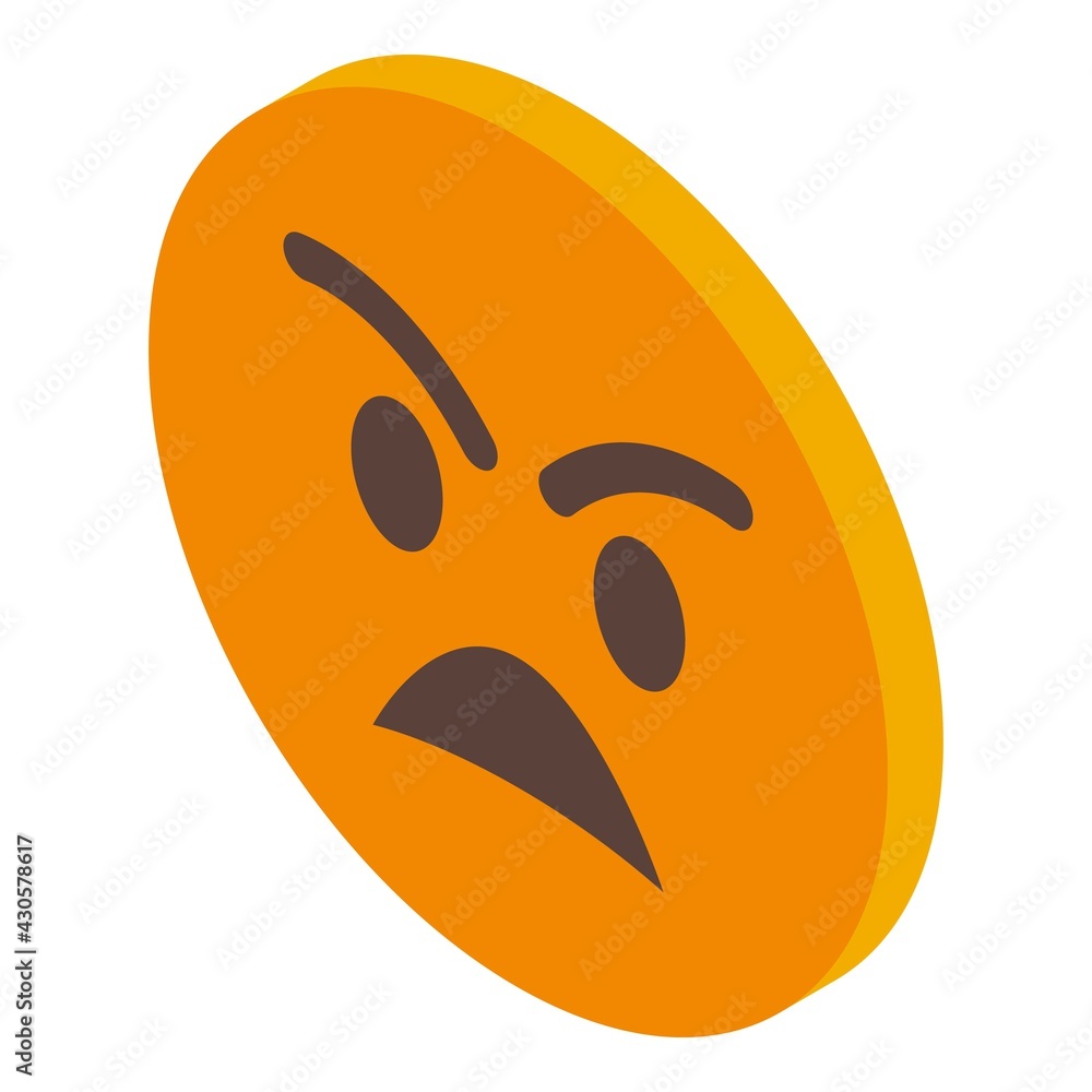 Sticker dislike emoji icon. isometric of dislike emoji vector icon for web design isolated on white backgrou - Stickers