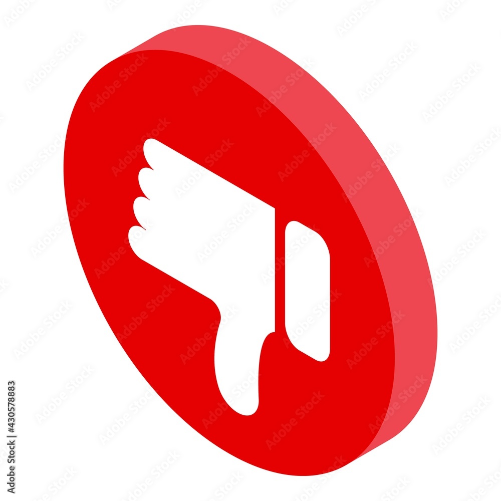 Poster dislike in circle icon. isometric of dislike in circle vector icon for web design isolated on white 
