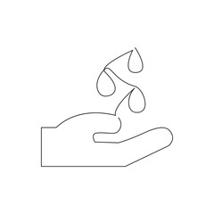 A continuous line image of the Wash Your Hands icon.
