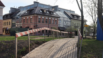 Fototapeta na wymiar modern bridge under construction in europe