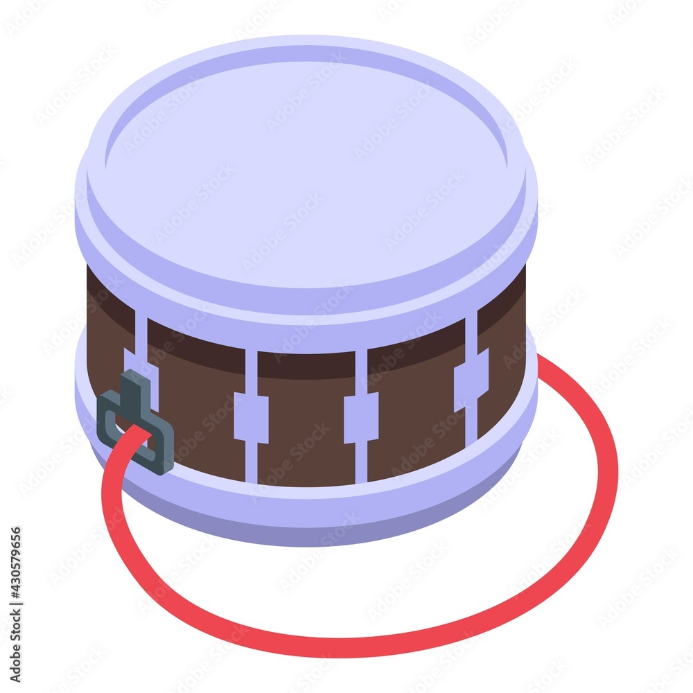 Poster drum icon. isometric of drum vector icon for web design isolated on white background