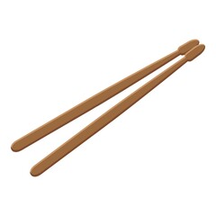 Drum sticks icon. Isometric of Drum sticks vector icon for web design isolated on white background