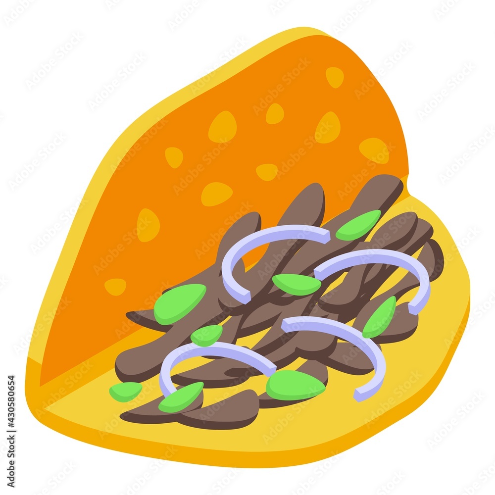 Poster tacos icon. isometric of tacos vector icon for web design isolated on white background