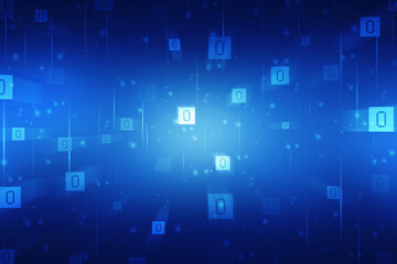 Binary Code Background, Digital Abstract technology background, Big data digital binary code, Internet Data Communication and Transfer background, Futuristic information technology concept