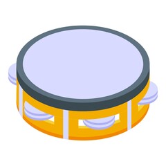 Drum tambourine icon. Isometric of Drum tambourine vector icon for web design isolated on white background