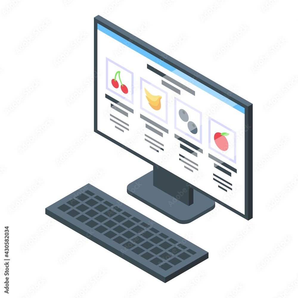 Poster monitor catalog icon. isometric of monitor catalog vector icon for web design isolated on white back