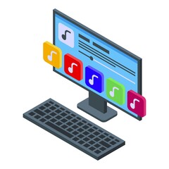 Music catalog icon. Isometric of Music catalog vector icon for web design isolated on white background