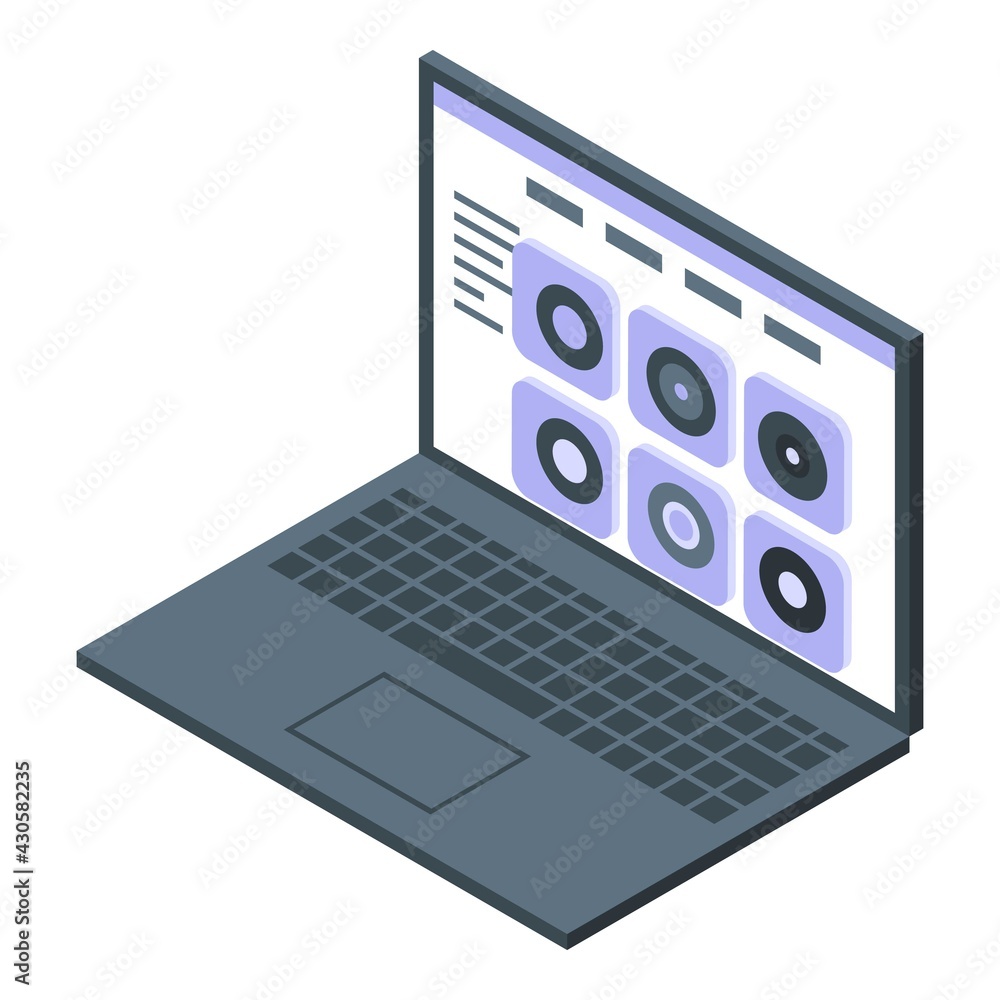 Aufkleber online library icon. isometric of online library vector icon for web design isolated on white backgr