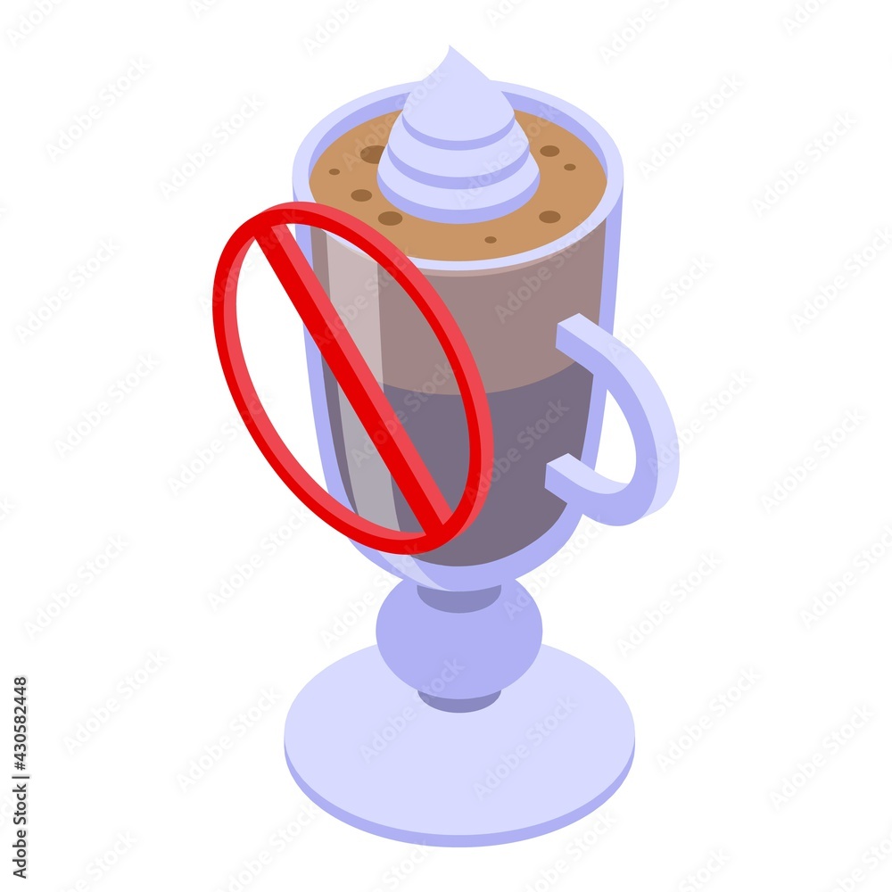 Poster decaffeinated latte glass icon. isometric of decaffeinated latte glass vector icon for web design is