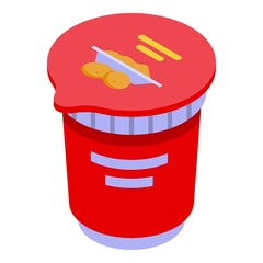 Mashed potatoes cup icon. Isometric of Mashed potatoes cup vector icon for web design isolated on white background