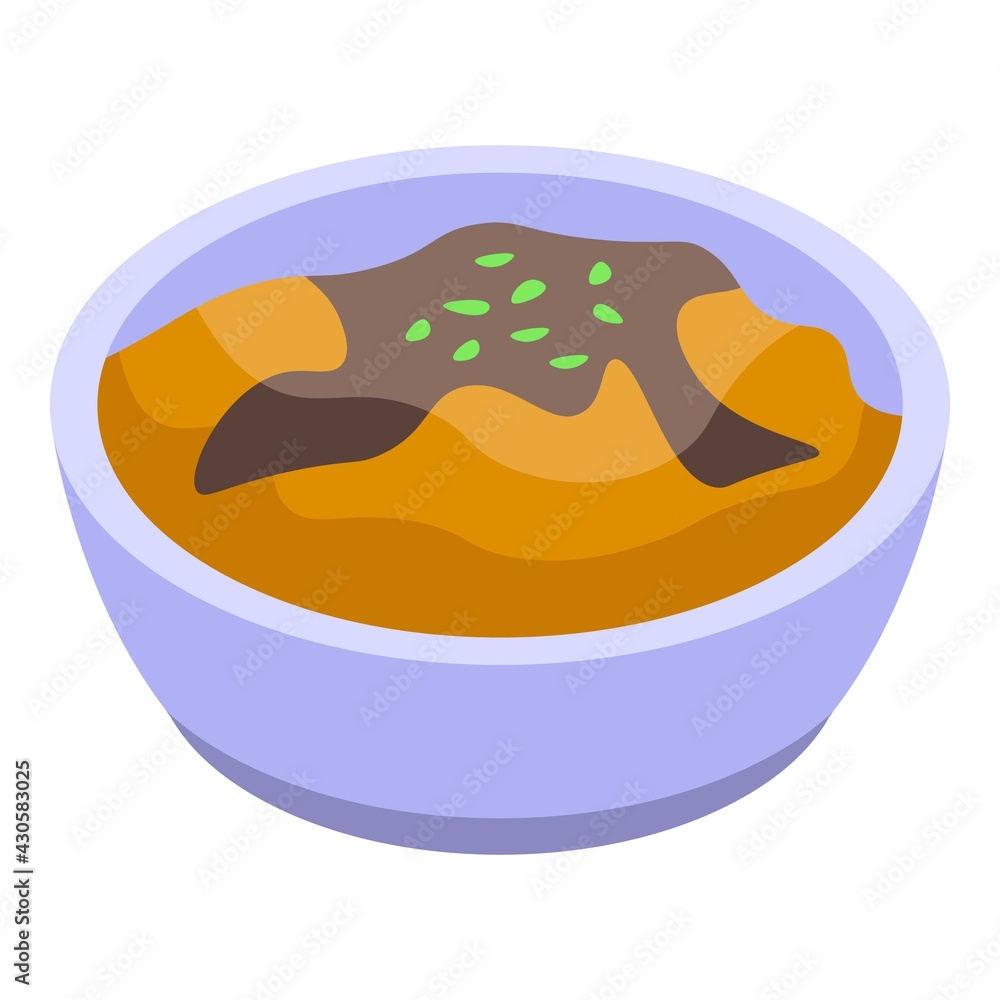 Poster mashed potatoes bowl icon. isometric of mashed potatoes bowl vector icon for web design isolated on 