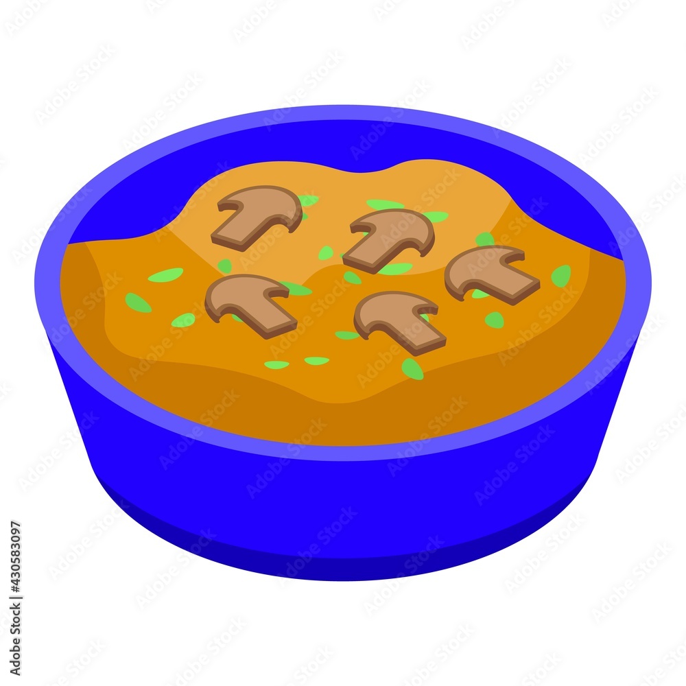 Aufkleber mashed potatoes mushrooms icon. isometric of mashed potatoes mushrooms vector icon for web design is