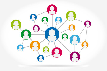 Social network connection concept illustration. Social media icon. Vector illustration