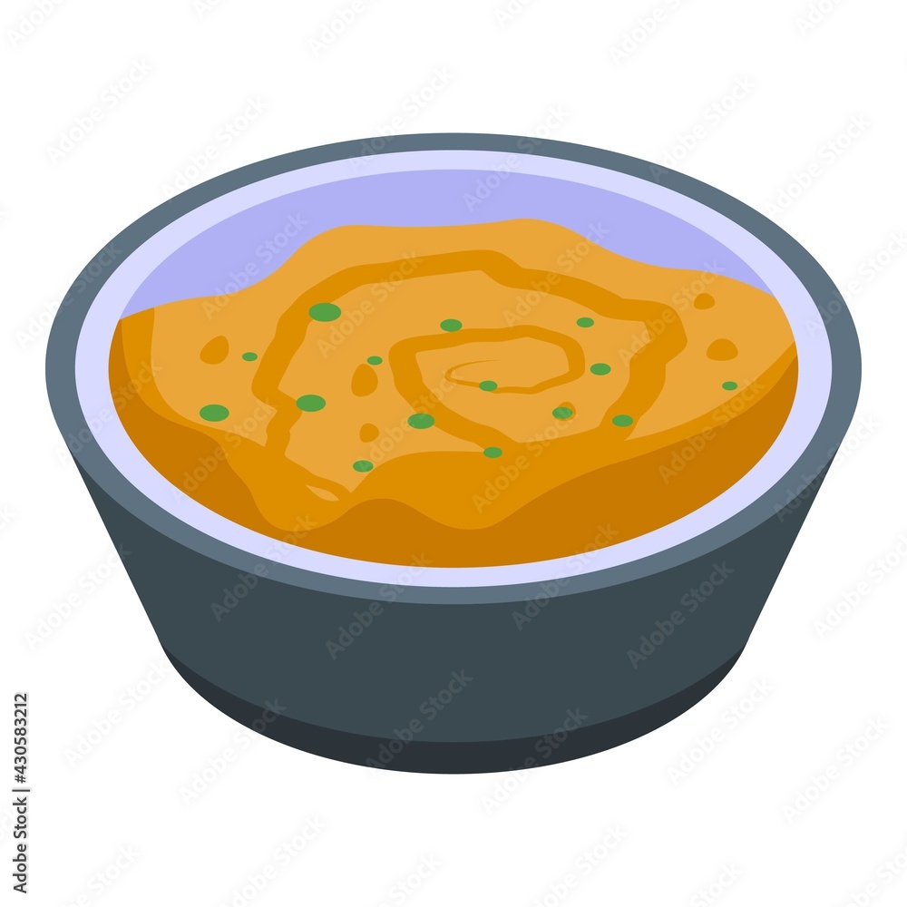 Poster mashed potatoes dinner icon. isometric of mashed potatoes dinner vector icon for web design isolated