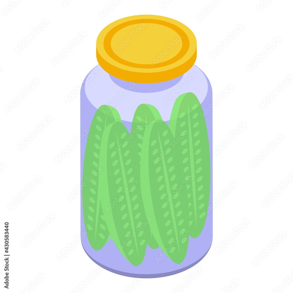Poster pickled cucumber icon. isometric of pickled cucumber vector icon for web design isolated on white ba