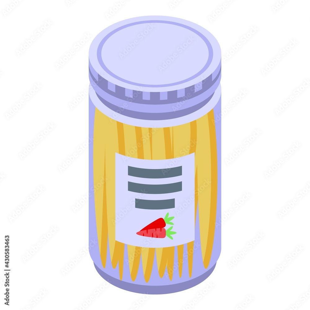 Aufkleber pickled carrot icon. isometric of pickled carrot vector icon for web design isolated on white backgr