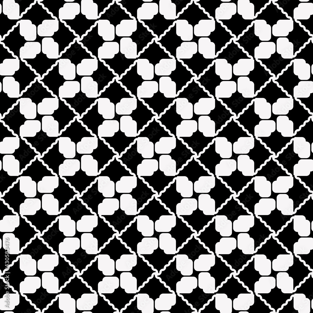 Poster same ornament. vector seamless and monochrome pattern.
