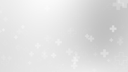 Abstract medical white gray cross pattern background.