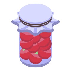 Pickled garden tomato icon. Isometric of Pickled garden tomato vector icon for web design isolated on white background