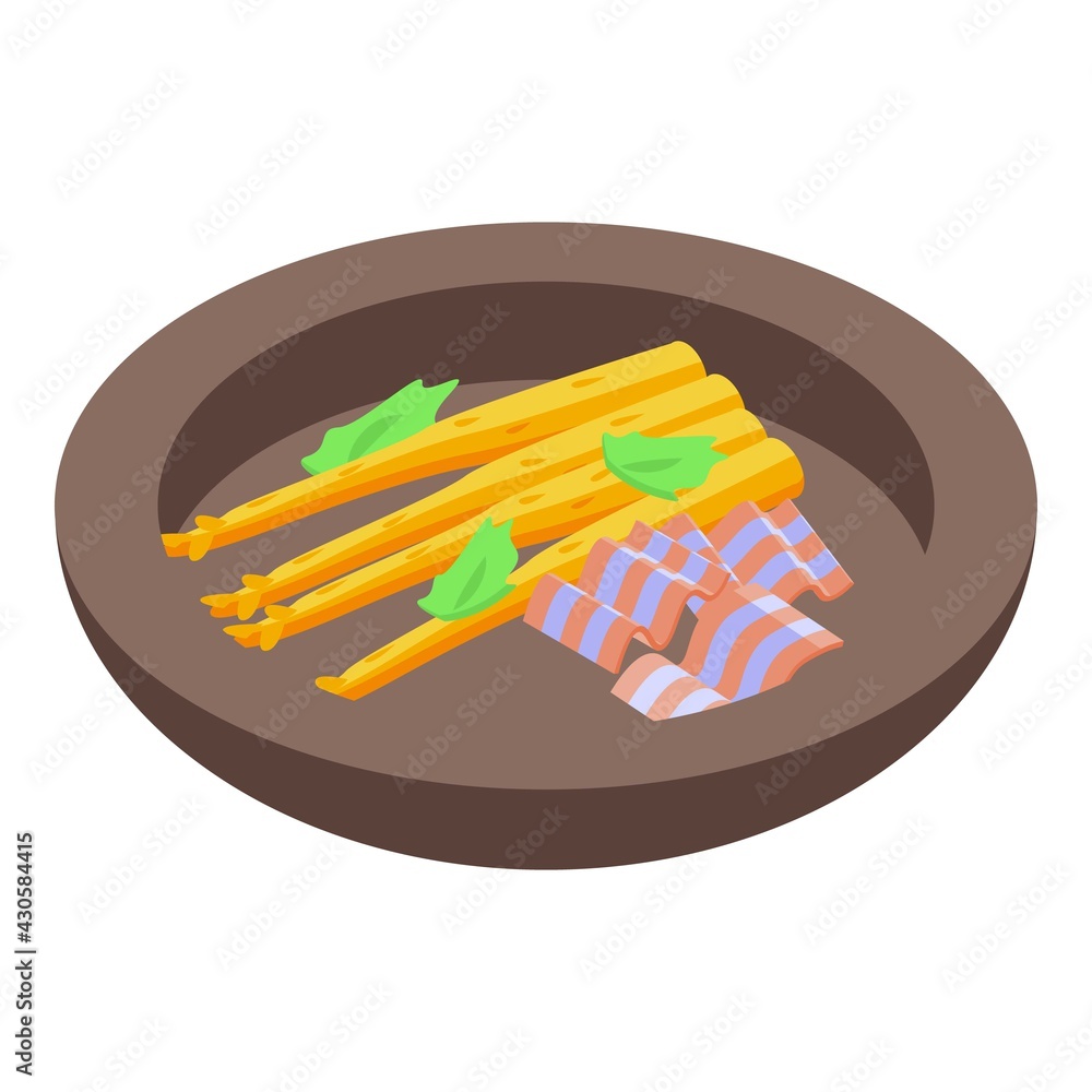 Poster asparagus icon. isometric of asparagus vector icon for web design isolated on white background