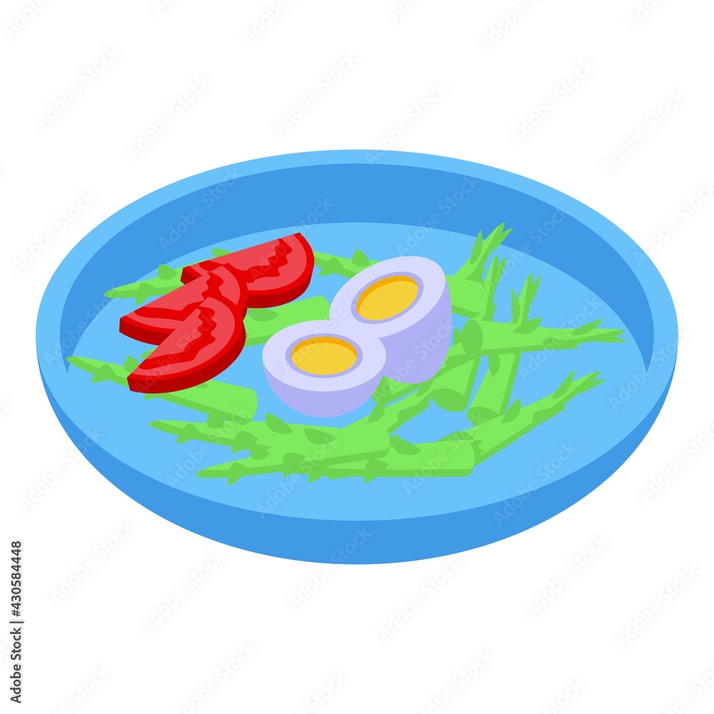 Poster asparagus boiled egg icon. isometric of asparagus boiled egg vector icon for web design isolated on 