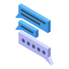 Privacy chat icon. Isometric of Privacy chat vector icon for web design isolated on white background