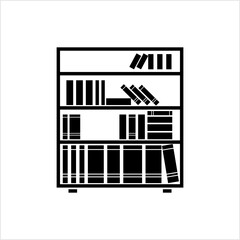 Bookcase Icon, Bookshelf Icon