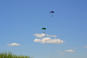 parachute in the sky