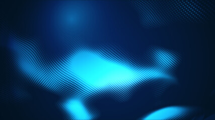 Dot blue wave light screen gradient texture background. Abstract  technology big data digital background. 3d rendering.