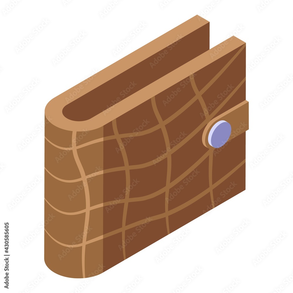 Poster crocodile wallet icon. isometric of crocodile wallet vector icon for web design isolated on white ba