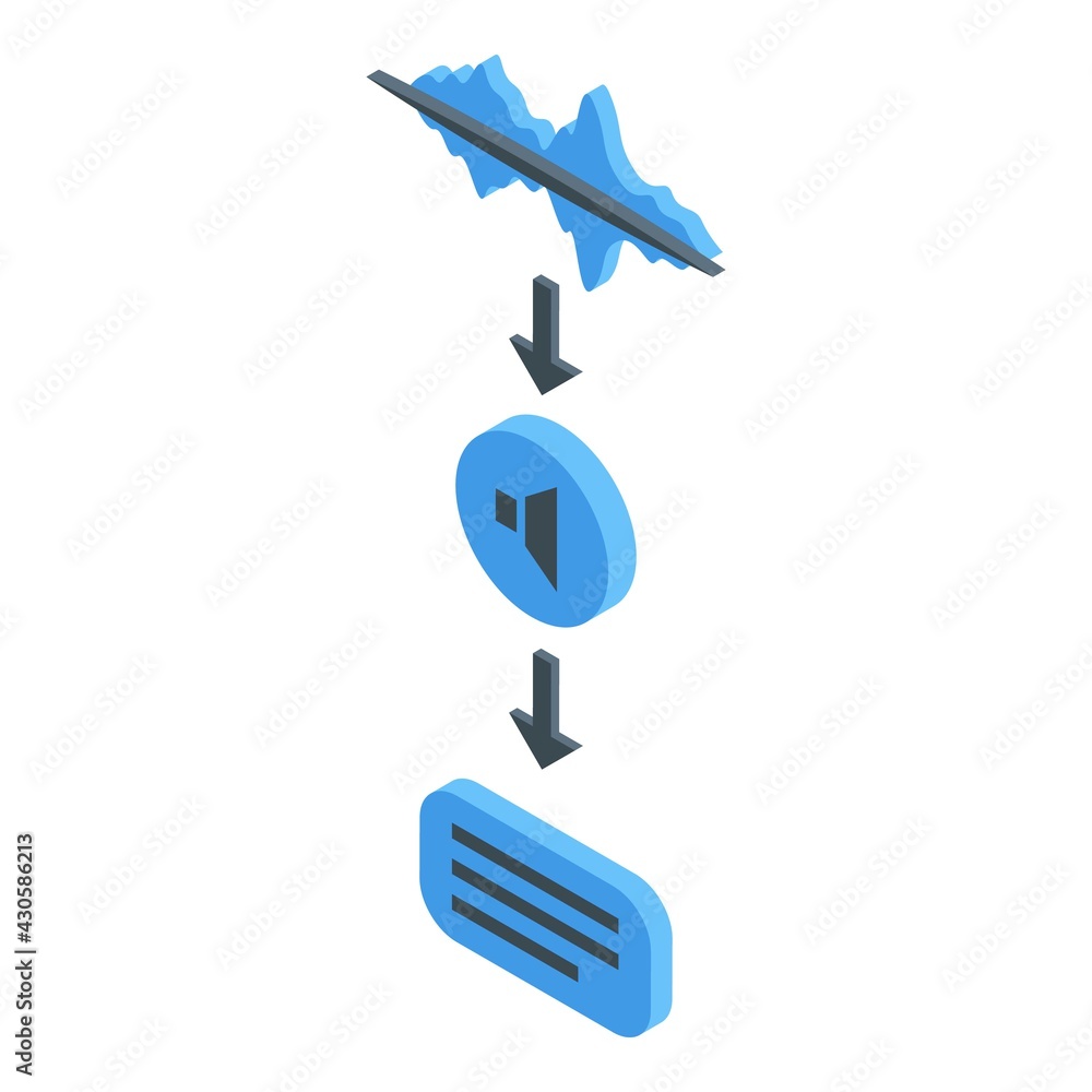 Poster speech recognition icon. isometric of speech recognition vector icon for web design isolated on whit