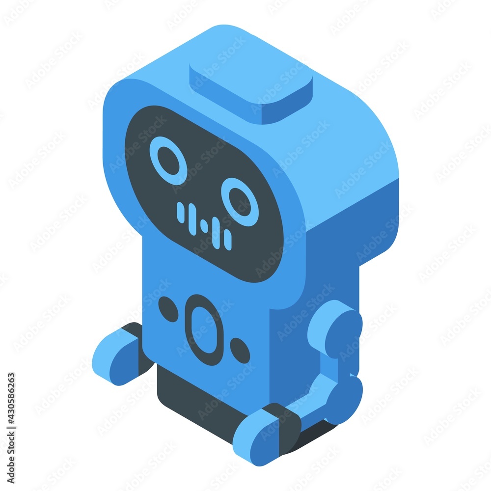 Poster robot speech recognition icon. isometric of robot speech recognition vector icon for web design isol