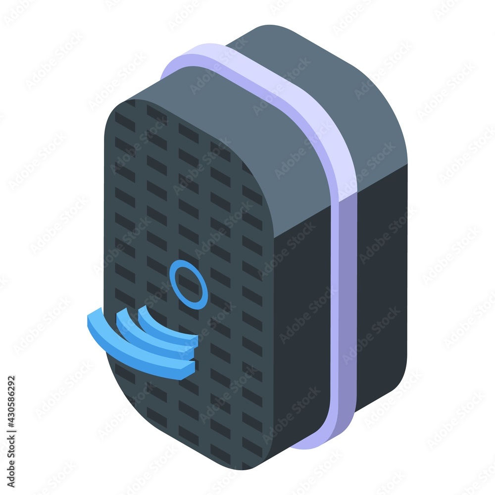 Poster speaker speech recognition icon. isometric of speaker speech recognition vector icon for web design 