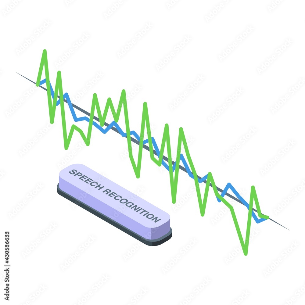 Poster wave speech recognition icon. isometric of wave speech recognition vector icon for web design isolat