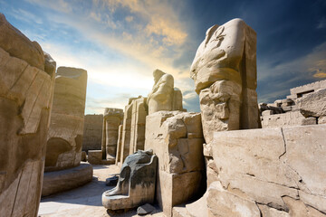 ruins of the largest temple complex of Ancient Egypt - Karnak Temple.