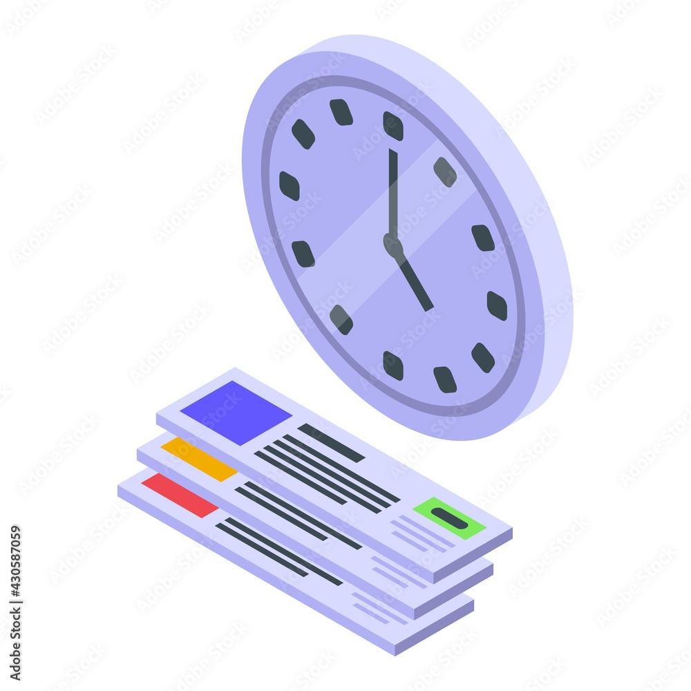 Poster purchase history time icon. isometric of purchase history time vector icon for web design isolated o