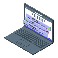 Purchase history laptop icon. Isometric of Purchase history laptop vector icon for web design isolated on white background