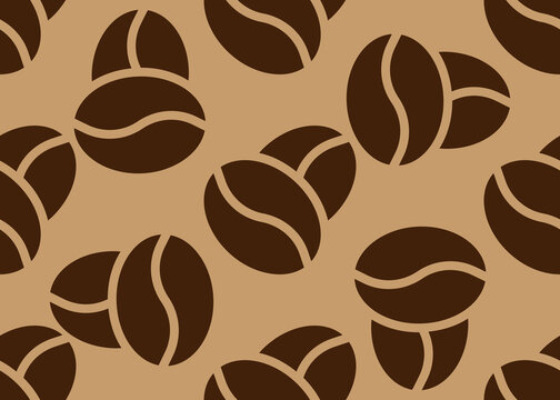Coffee beans. Seamless texture. For design and printing.