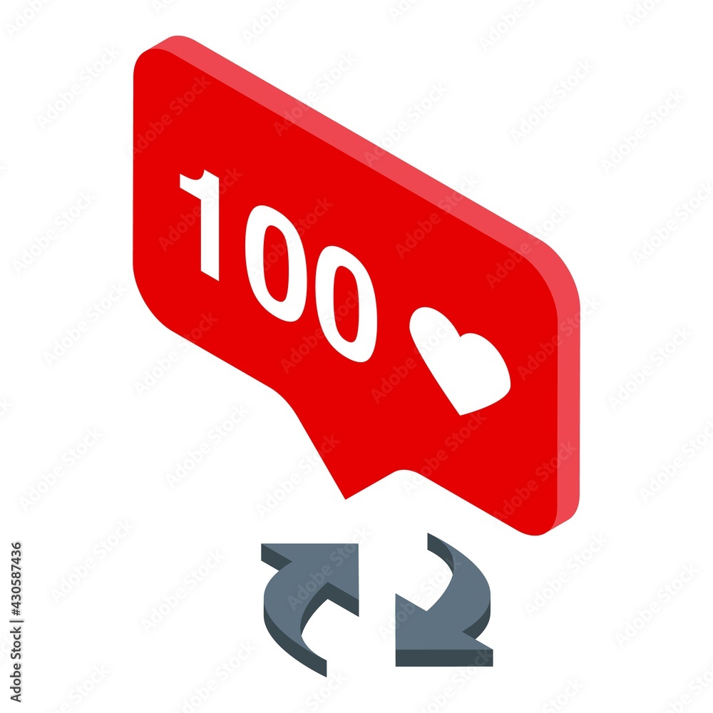 Poster repost button chat icon. isometric of repost button chat vector icon for web design isolated on whit
