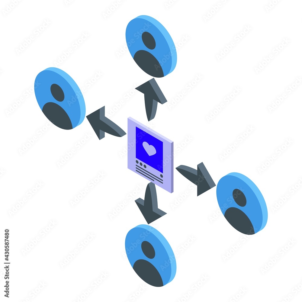 Poster repost online icon. isometric of repost online vector icon for web design isolated on white backgrou