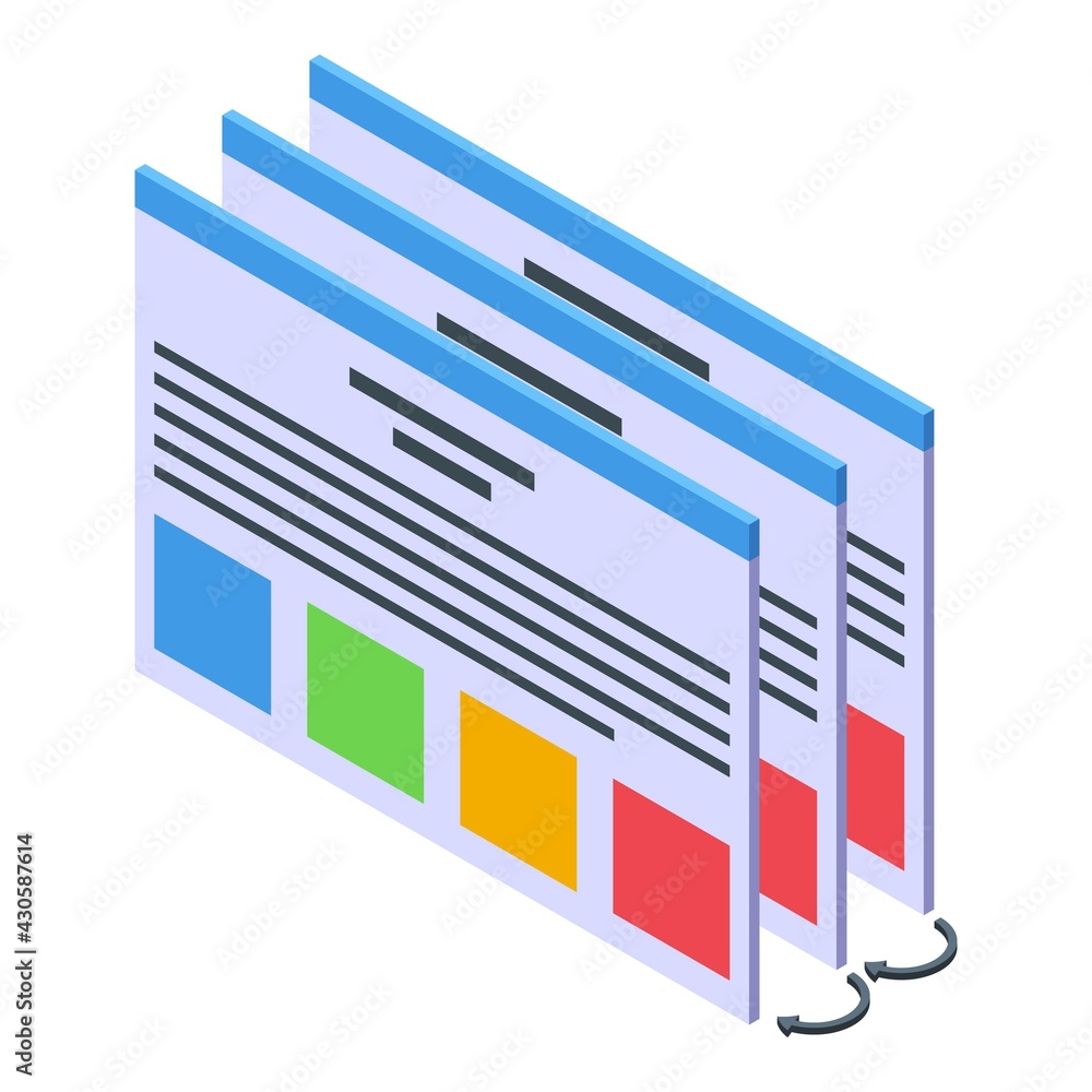 Poster web page repost icon. isometric of web page repost vector icon for web design isolated on white back