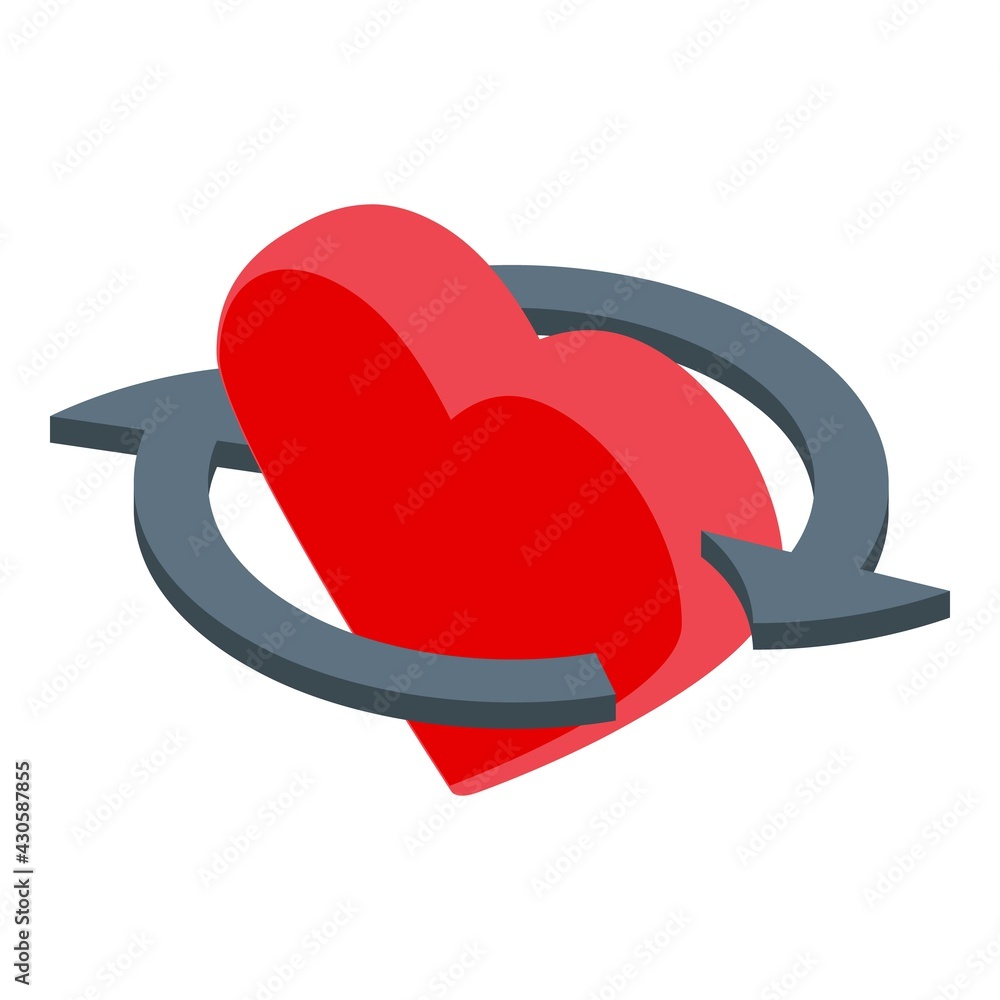 Poster like heart repost icon. isometric of like heart repost vector icon for web design isolated on white 