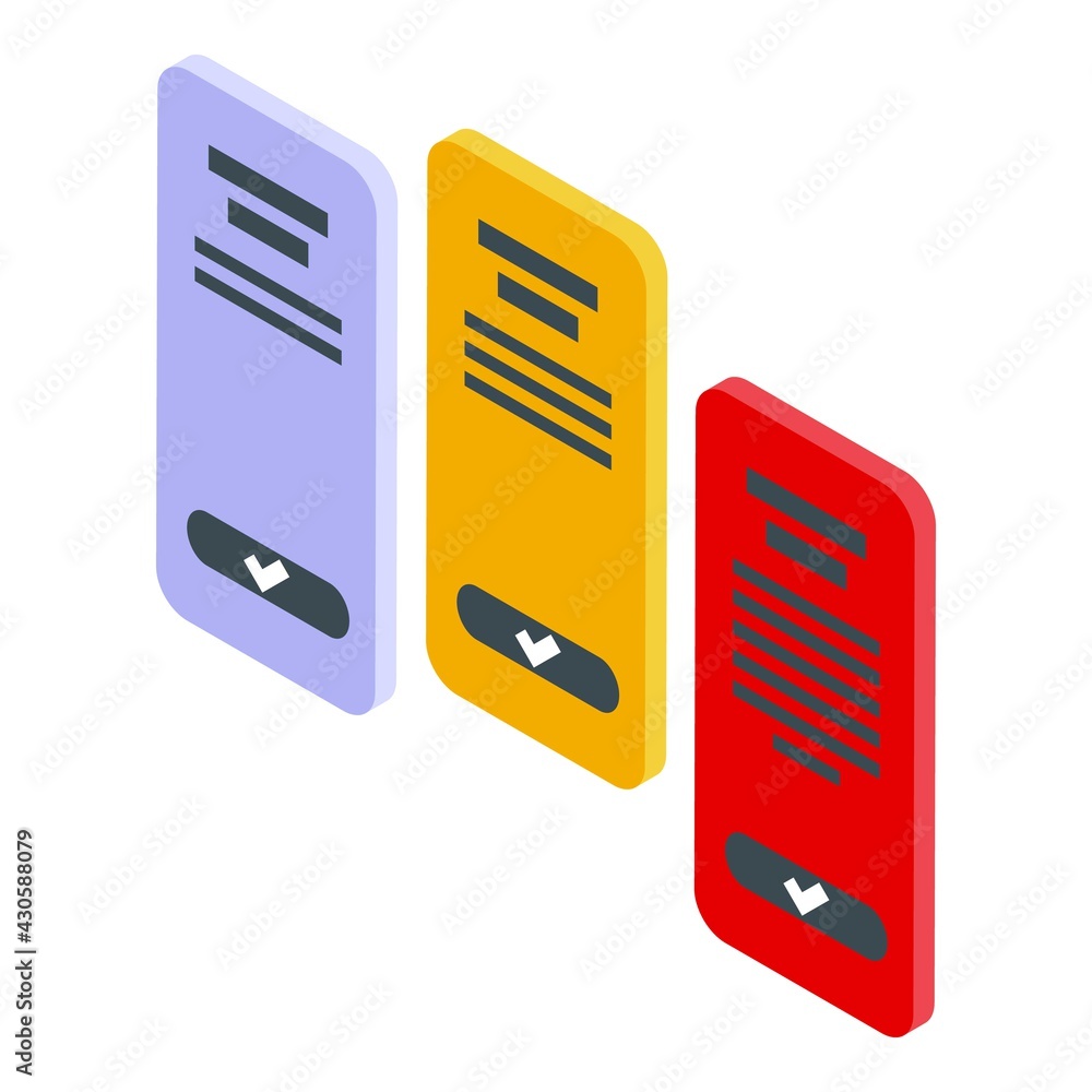 Poster subscription icon. isometric of subscription vector icon for web design isolated on white background