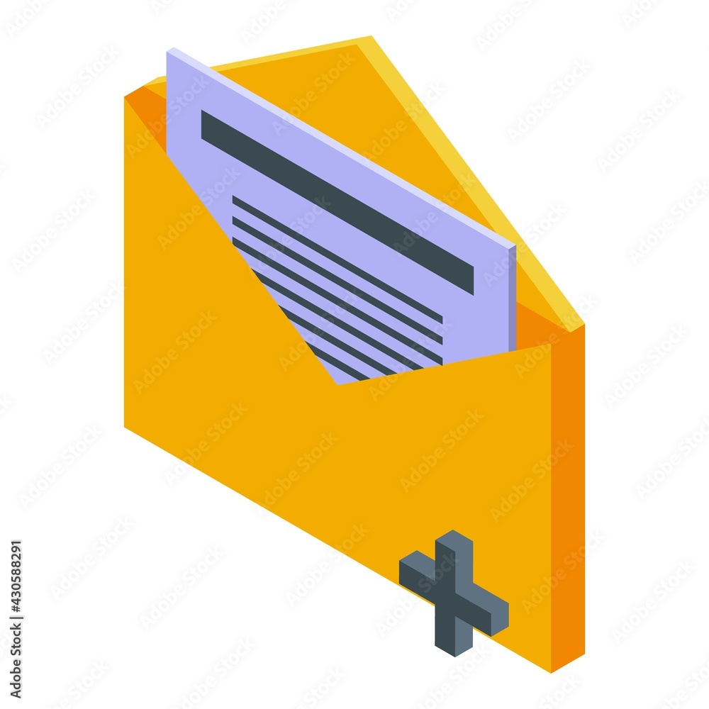 Poster add message icon. isometric of add message vector icon for web design isolated on white background