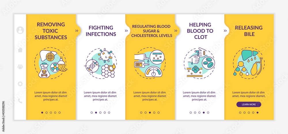 Poster liver purposes onboarding vector template. responsive mobile website with icons. web page walkthroug