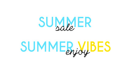 Summer sale, Summer Vibes. Typography graphic element for the design. 