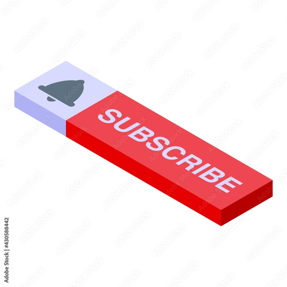 Poster subscribe option icon. isometric of subscribe option vector icon for web design isolated on white ba